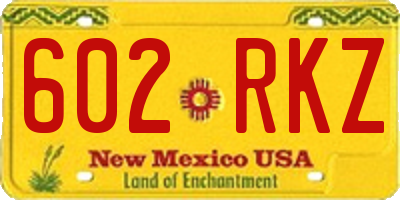 NM license plate 602RKZ