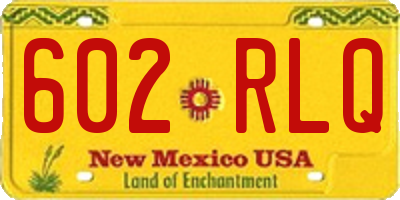 NM license plate 602RLQ