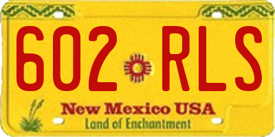 NM license plate 602RLS