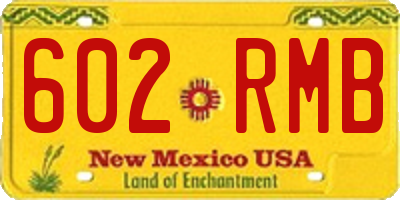 NM license plate 602RMB