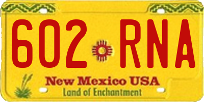 NM license plate 602RNA