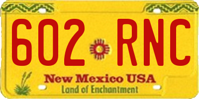NM license plate 602RNC