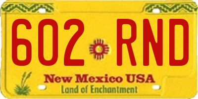 NM license plate 602RND