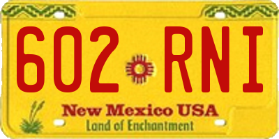 NM license plate 602RNI