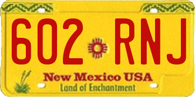 NM license plate 602RNJ