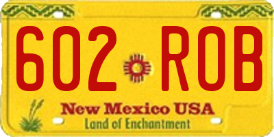 NM license plate 602ROB