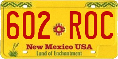 NM license plate 602ROC