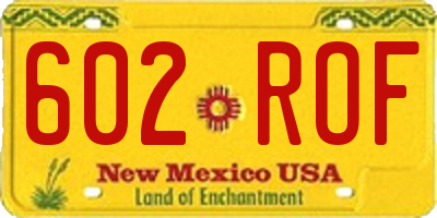 NM license plate 602ROF