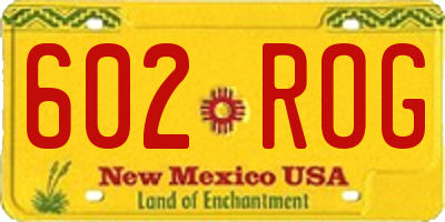 NM license plate 602ROG