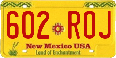 NM license plate 602ROJ