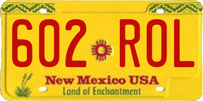 NM license plate 602ROL