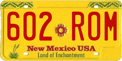 NM license plate 602ROM