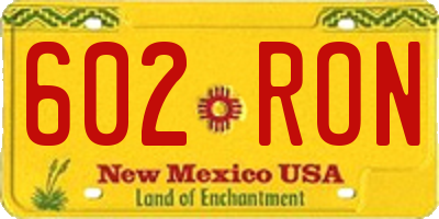 NM license plate 602RON