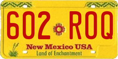 NM license plate 602ROQ