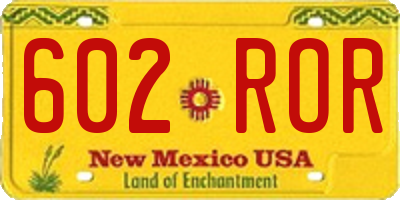 NM license plate 602ROR