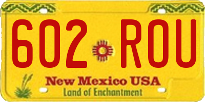 NM license plate 602ROU