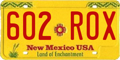 NM license plate 602ROX