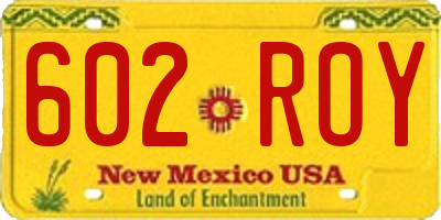 NM license plate 602ROY