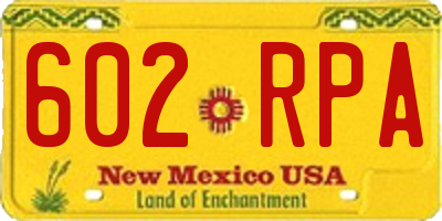 NM license plate 602RPA
