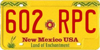 NM license plate 602RPC