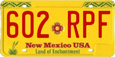 NM license plate 602RPF