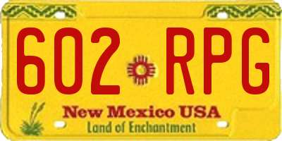 NM license plate 602RPG