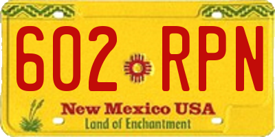 NM license plate 602RPN