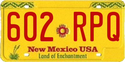 NM license plate 602RPQ