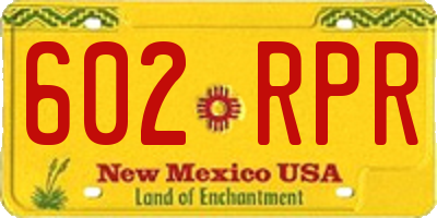 NM license plate 602RPR
