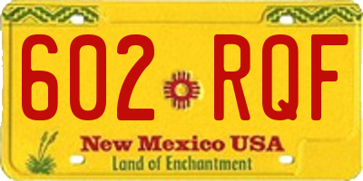NM license plate 602RQF