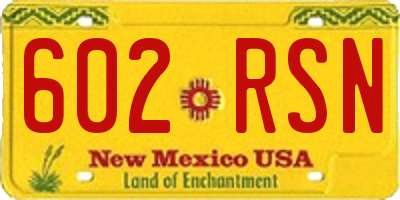 NM license plate 602RSN