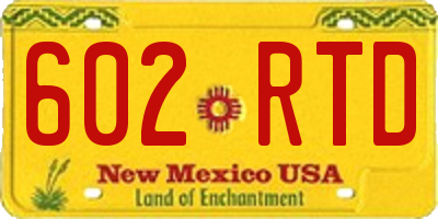 NM license plate 602RTD