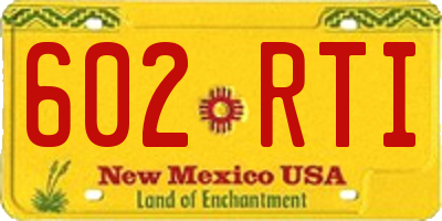 NM license plate 602RTI