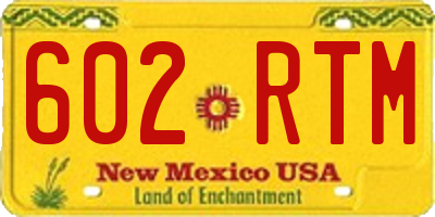 NM license plate 602RTM