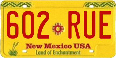 NM license plate 602RUE