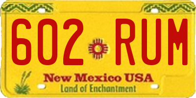 NM license plate 602RUM