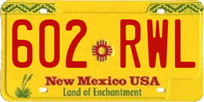 NM license plate 602RWL