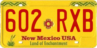 NM license plate 602RXB