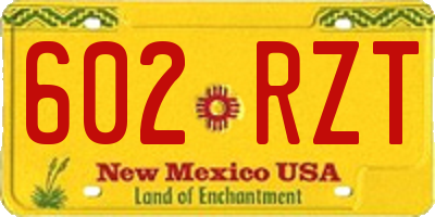 NM license plate 602RZT