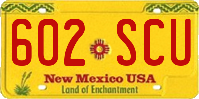 NM license plate 602SCU