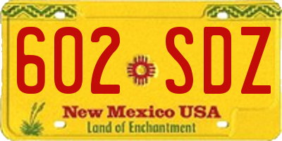 NM license plate 602SDZ