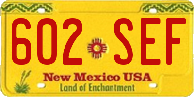 NM license plate 602SEF
