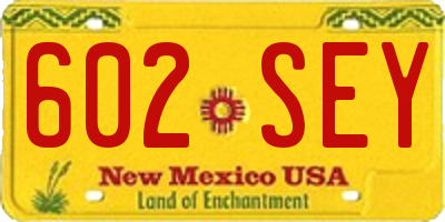 NM license plate 602SEY