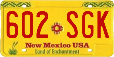NM license plate 602SGK