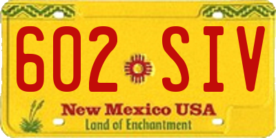 NM license plate 602SIV
