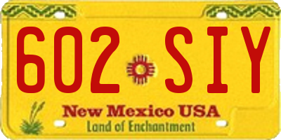 NM license plate 602SIY