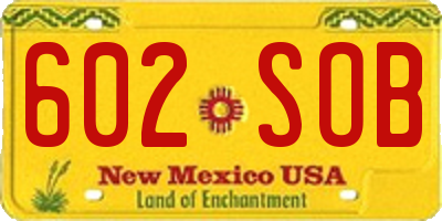 NM license plate 602SOB