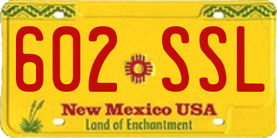 NM license plate 602SSL