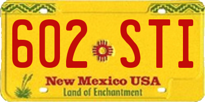 NM license plate 602STI