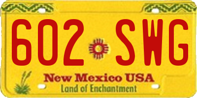 NM license plate 602SWG